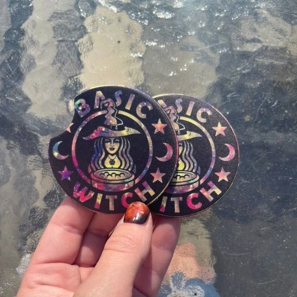 Basic Witch Car Coaster Set | Witchy Coaster Set | Witchy Car Accessories - Picture 1 of 10
